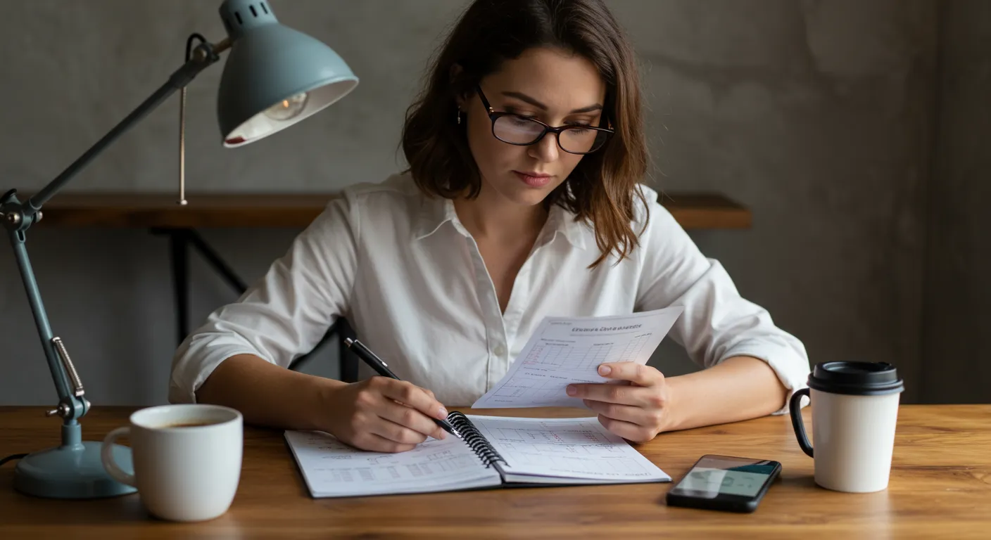 Pessoa organizando suas finanças em planilha com metas para começar a investir
