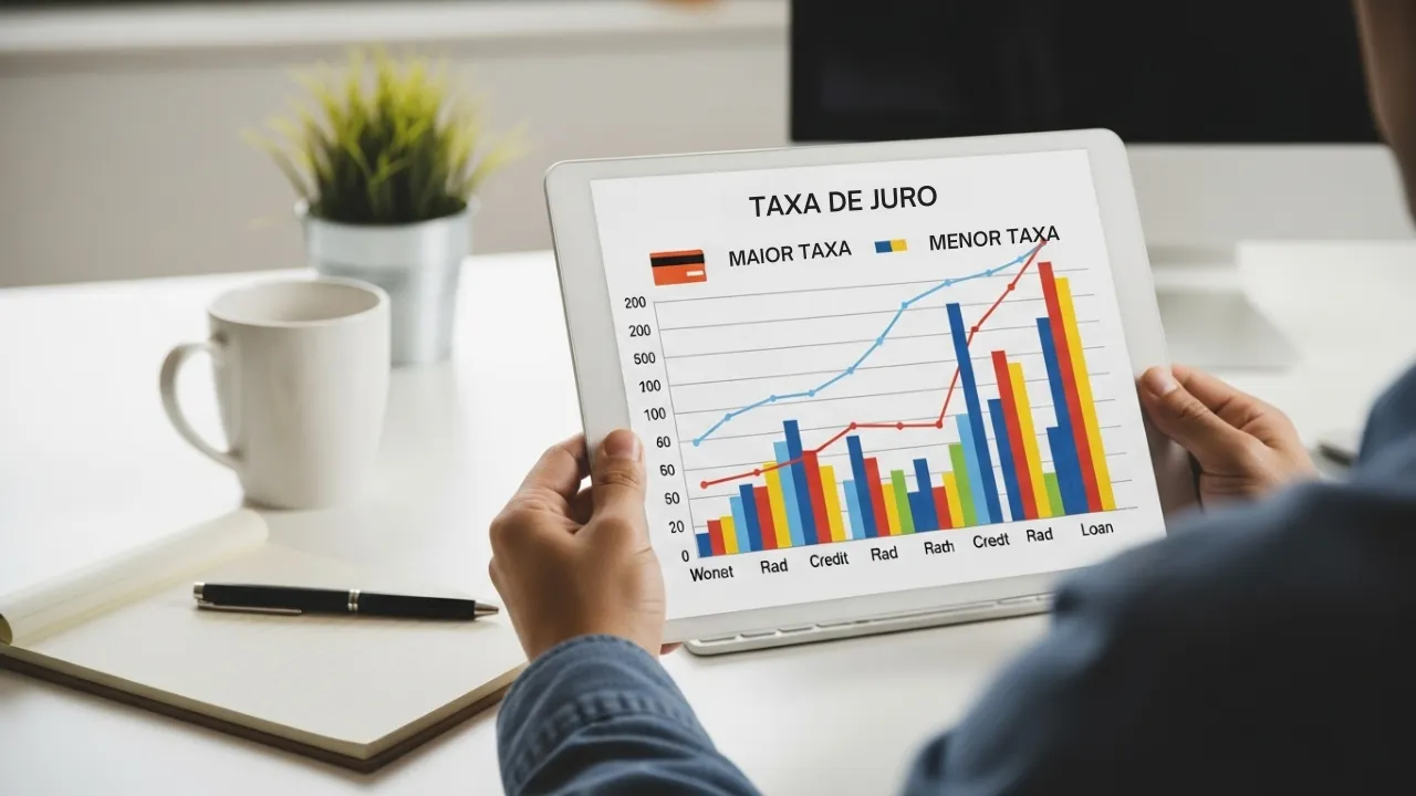 Tabela comparativa de juros entre cartão de crédito e empréstimos