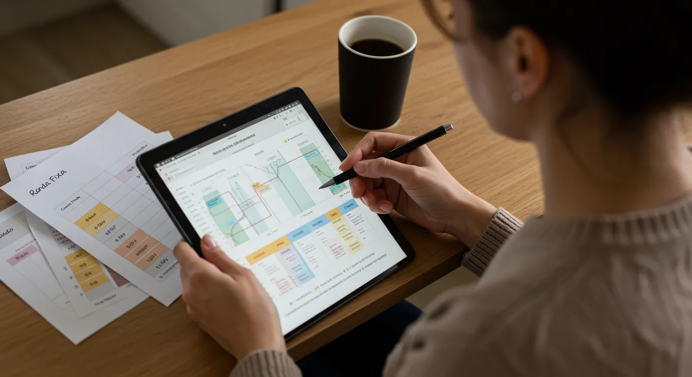 Gráfico de diversificação de carteira de investimentos por tipo e prazo