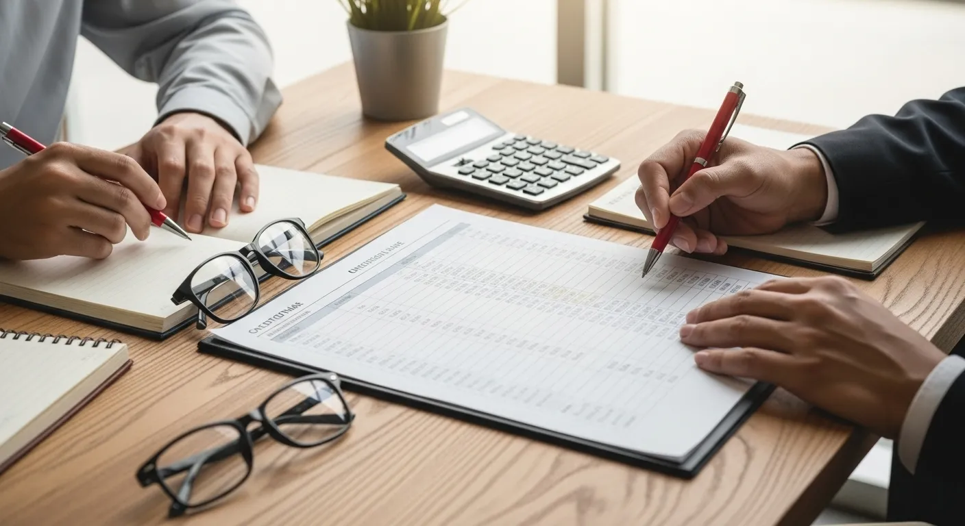 Planilha de organização de dívidas com colunas para valor, juros e prioridade