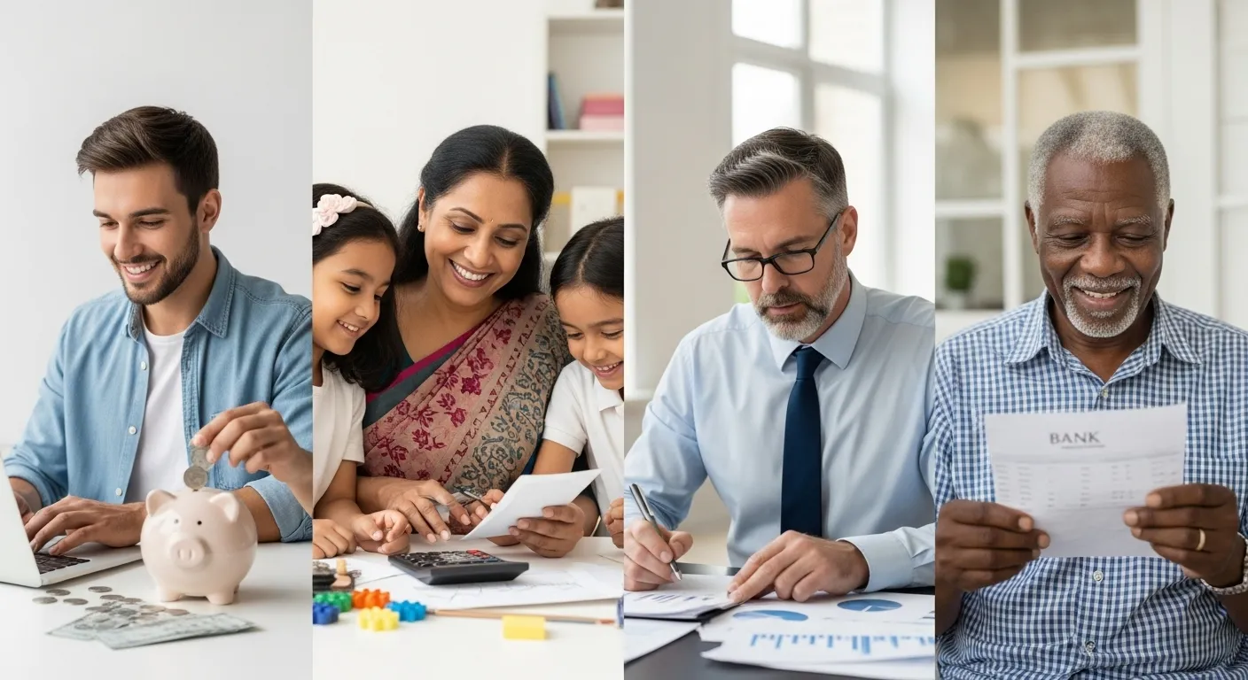 Linha do tempo com prioridades financeiras por faixa etária