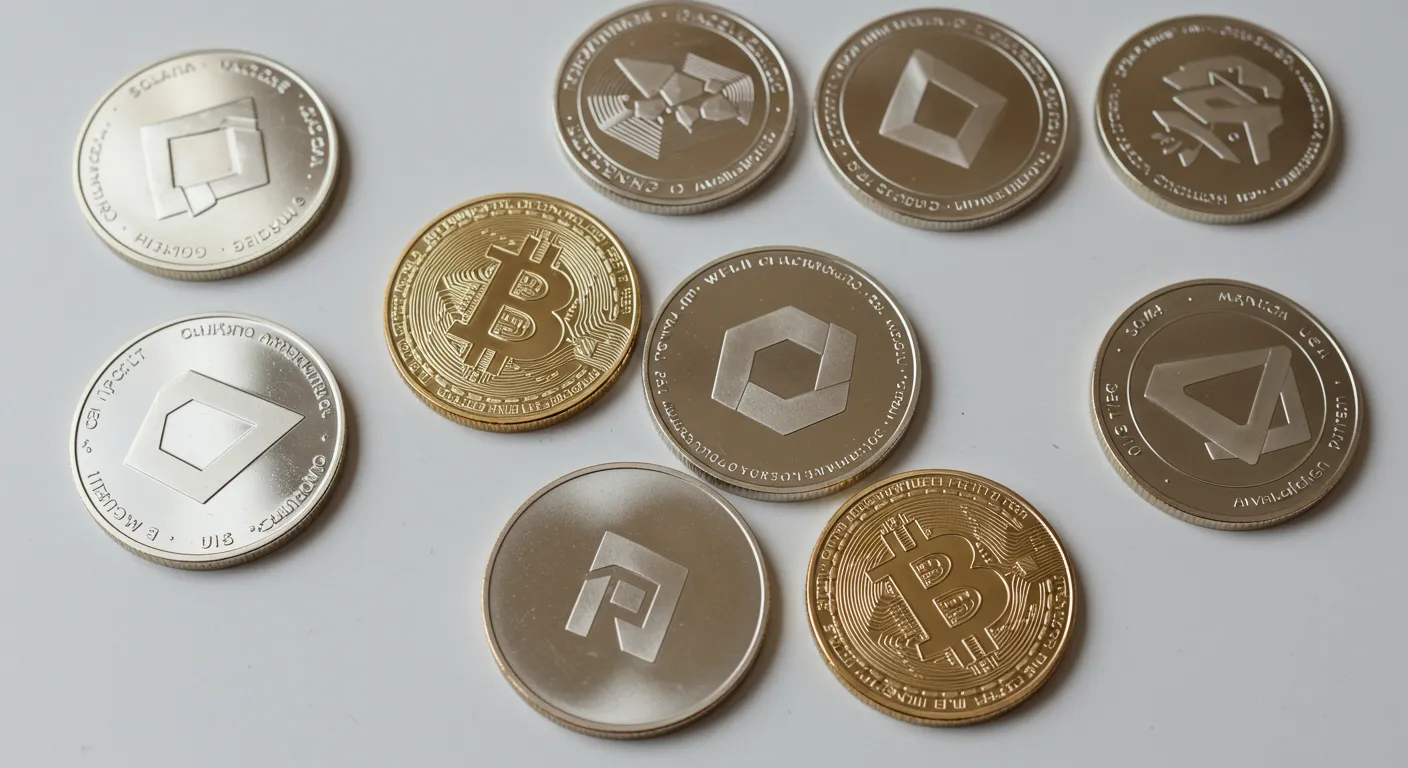 Grid das principais altcoins organizadas por categorias como DeFi, plataformas e utilidade