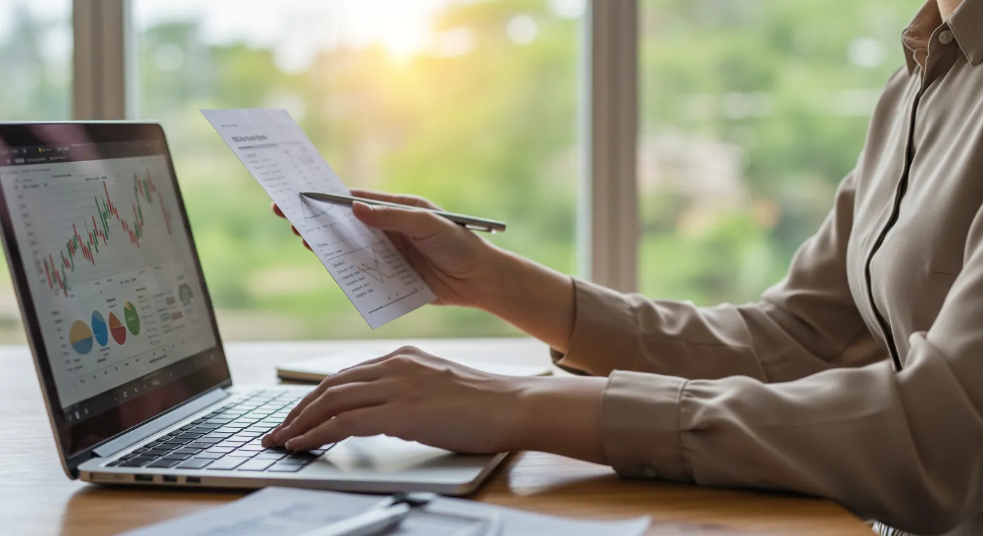 Pessoa avaliando diferentes exchanges de criptomoedas em uma tela com critérios de segurança, taxas e reputação