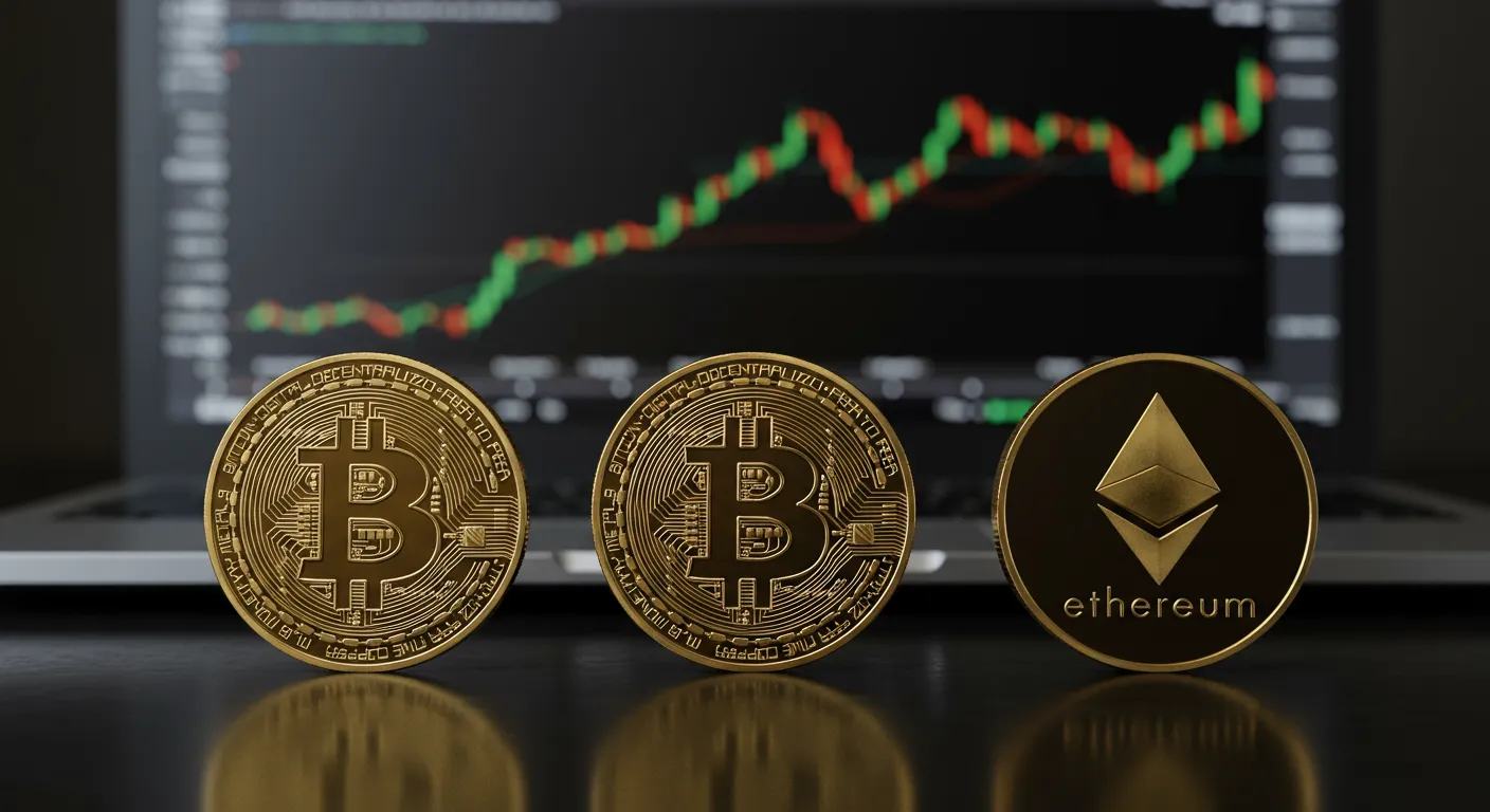 Comparação visual entre Bitcoin, Ethereum e principais altcoins do mercado