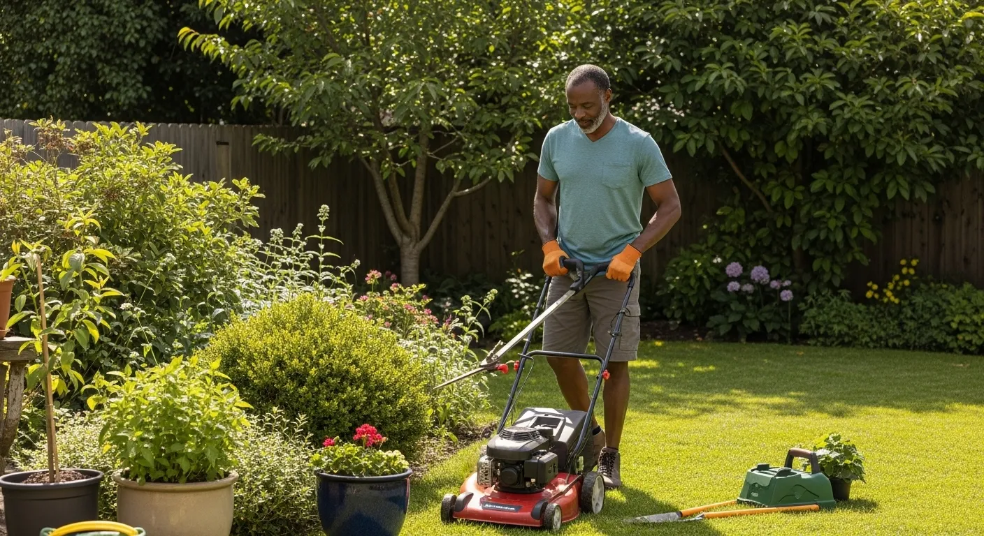 Pessoa fazendo servicos de jardinagem