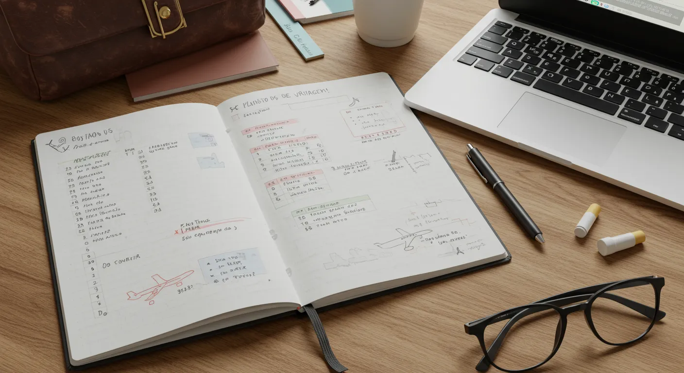 Planilha de controle de gastos de viagem no computador